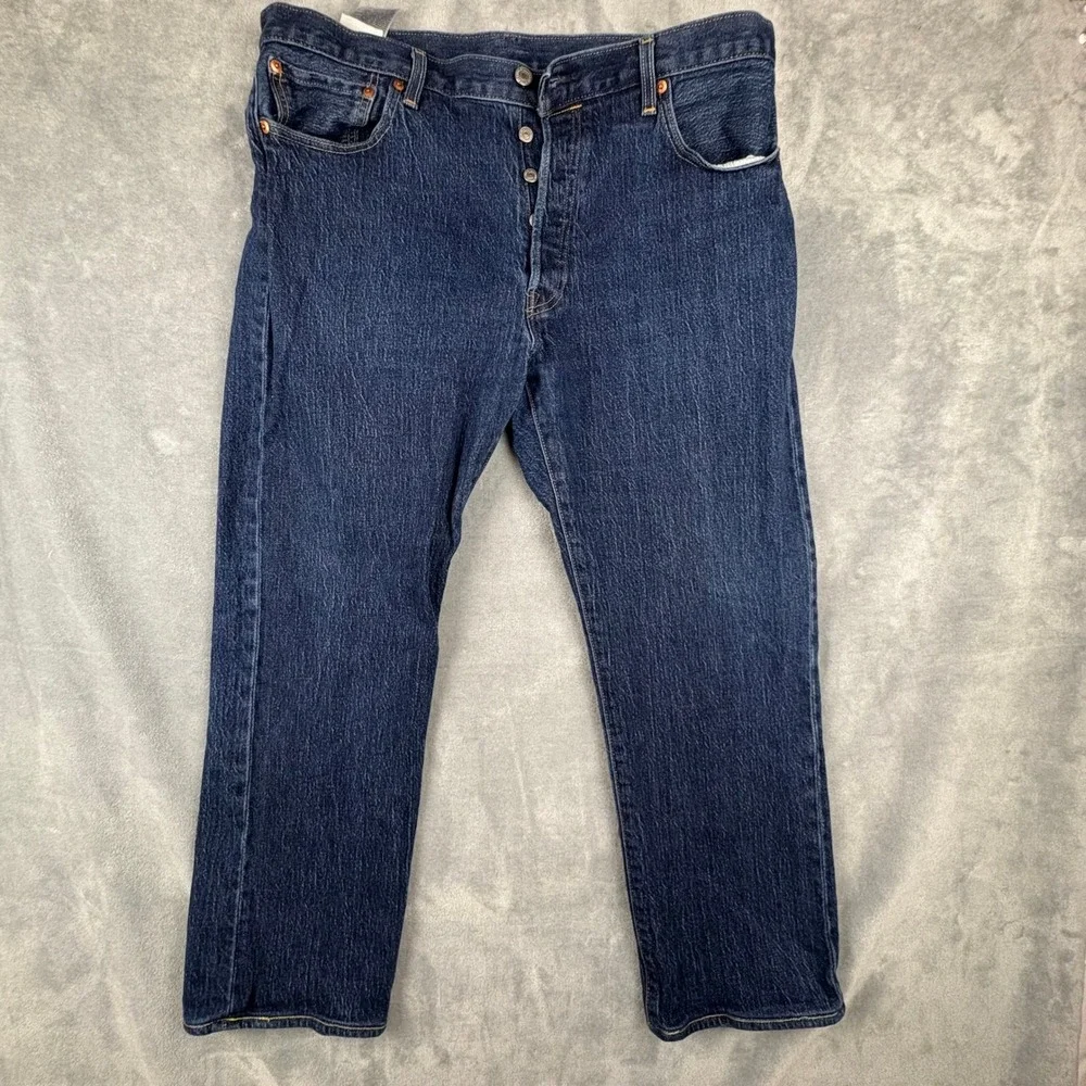 Levis Premium 501 93 Straight Leg Jeans‎ 36x30 (fits 35x26) Dark Wash Button Fly